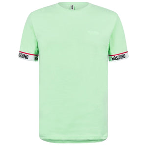 Moschino Taped Sleeve Logo Green T-Shirt L