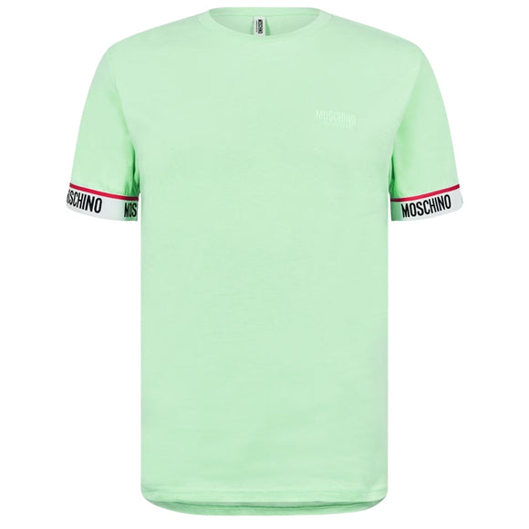 Moschino Taped Sleeve Logo Green T-Shirt L