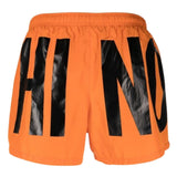 Moschino Brand Print Logo Orange Short Swim Shorts XS