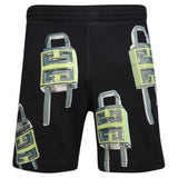 Givenchy Padlock Design Board Fit Black Bermuda Shorts L