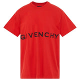 Givenchy Embroidered Logo Oversized Red T-Shirt L