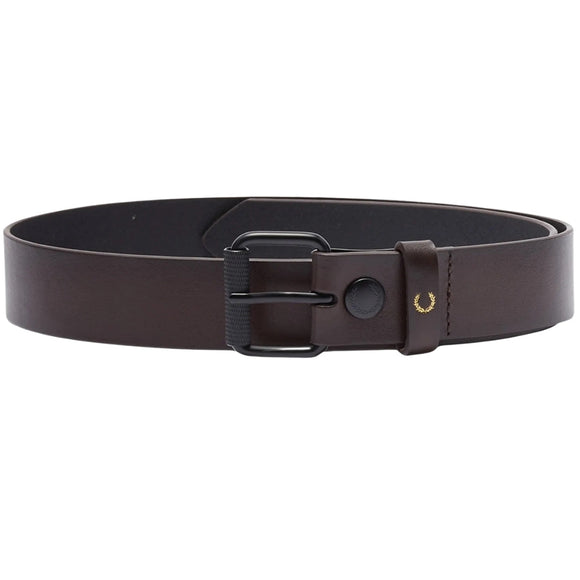 Fred Perry Oxblood Brown Burnished Leather Belt W30