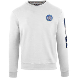 Aquascutum Embossed Circle Small Logo White Sweatshirt S