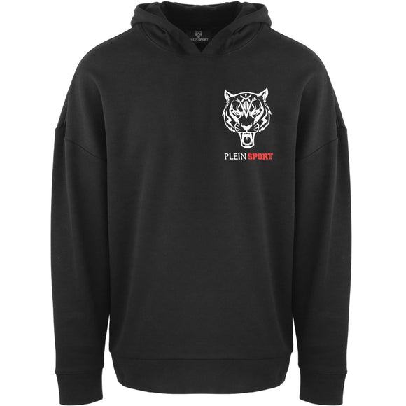 Plein Sport Block Tiger Logo On Chest Black Hoodie S