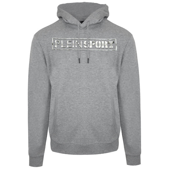 Plein Sport Large Stamp Logo Grey Hoodie M