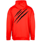 Plein Sport Large Scratch Logo Taped Hood Red Hoodie S