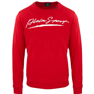 Plein Sport Large Signature Logo Red Sweatshirt S