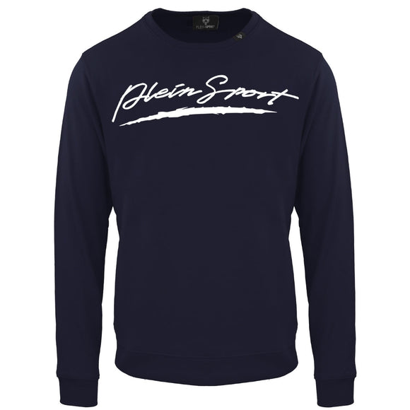 Plein Sport Large Signature Logo Navy Blue Sweatshirt S