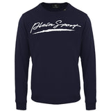 Plein Sport Large Signature Logo Navy Blue Sweatshirt S