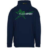 Plein Sport Logo On Back Zip-Up Navy Blue Hoodie S