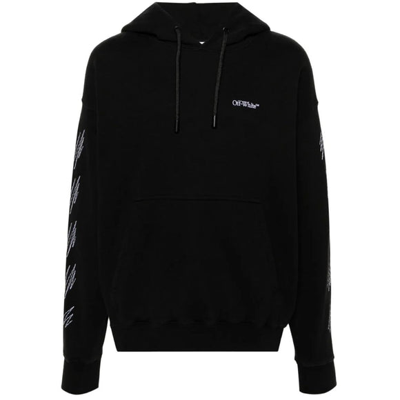 Off-White Stitch Diag Design Skate Fit Black Hoodie M