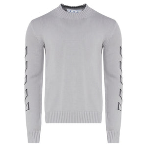 Off-White Diag Outline Medium Grey Knit Jumper M