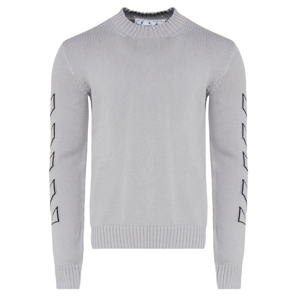 Off-White Diag Outline Medium Grey Knit Jumper M