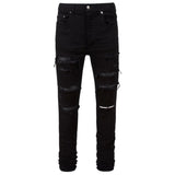 Amiri Leather Thrasher Black OD Jeans W30 / 32L