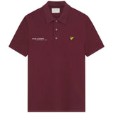 Lyle & Scott Burgundy Co-ordinate Print Logo Short Sleeved Polo Shirt XS