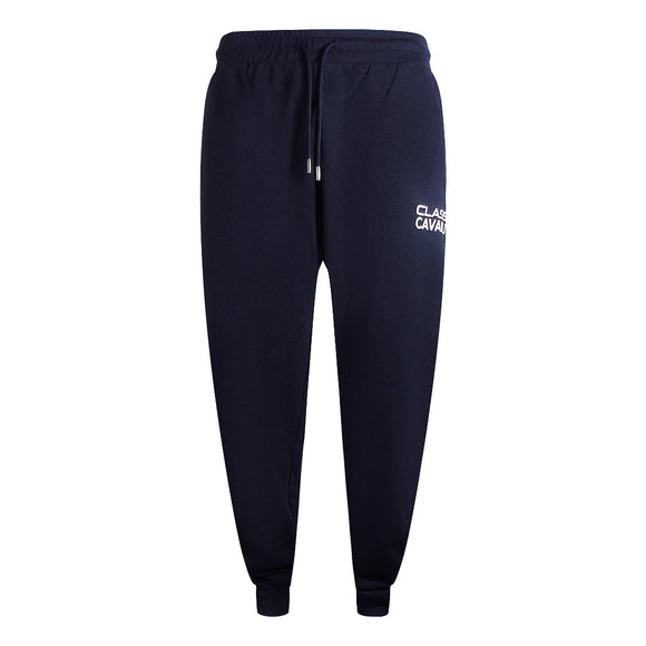 Cavalli Class Bold Brand Logo Navy Blue Sweatpants M