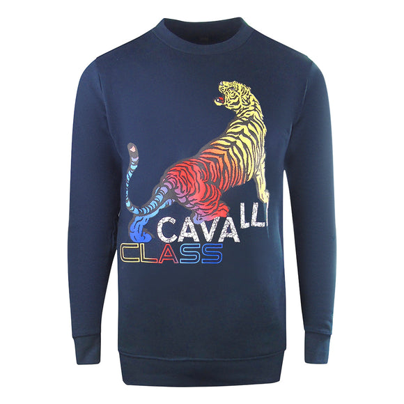 Cavalli Class Mens Sweater SXT68D CF052 04926 Navy Blue