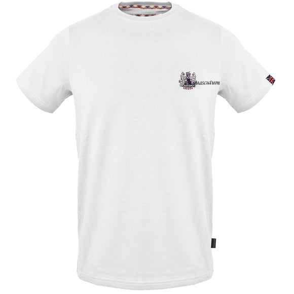 Aquascutum Small Aldis Chest Logo White T-Shirt S