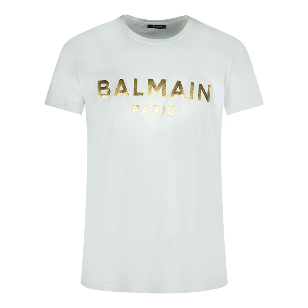 Balmain Mens T Shirt Ah1Ef000Bb29 Gad White – Style Centre Wholesale