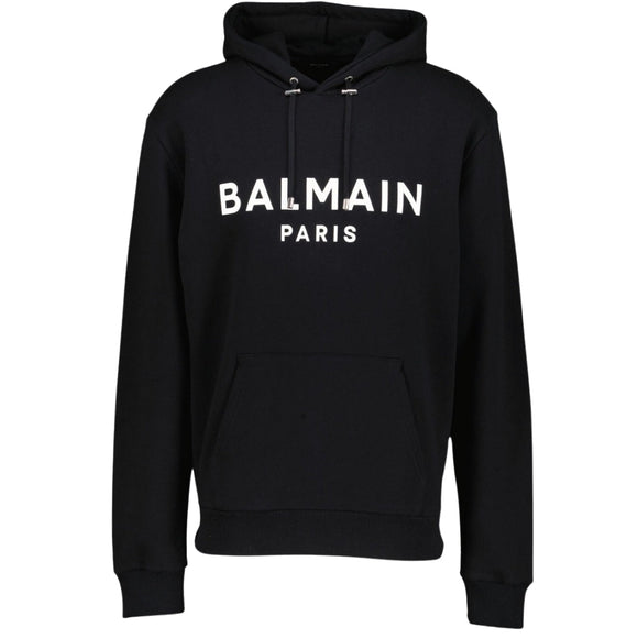 Balmain Mens Sweater Bh1Jr002 Bb65 White Logo Black