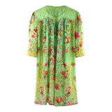 Inoa Womens Chartreuse 12007 Gathered Dress Green