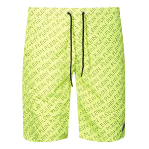 Philipp Plein Mens Cupp13L01 32 Swim Shorts Yellow