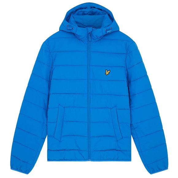 Lyle & Scott Branded Bright Blue Hooded Puffer Jacket