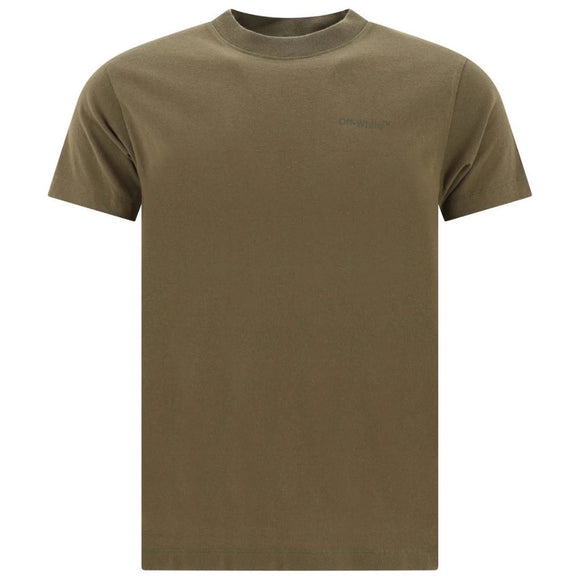 Off White Diag Tab Slim Fit Army Green T Shirt