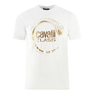 Cavalli Class Mens Rxt60B Jd060 00053 T Shirt White - Style Centre Wholesale