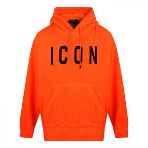 Dsquared2 Large Icon Print Orange Hoodie - Style Centre Wholesale