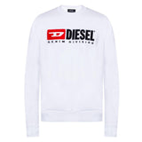 Diesel Mens Sweater S Crew Division 100 White