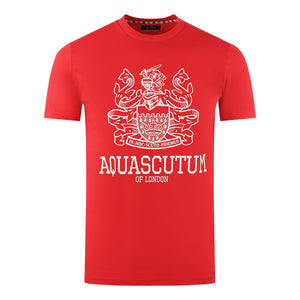 Aquascutum Mens Ts006 13 T Shirt Red