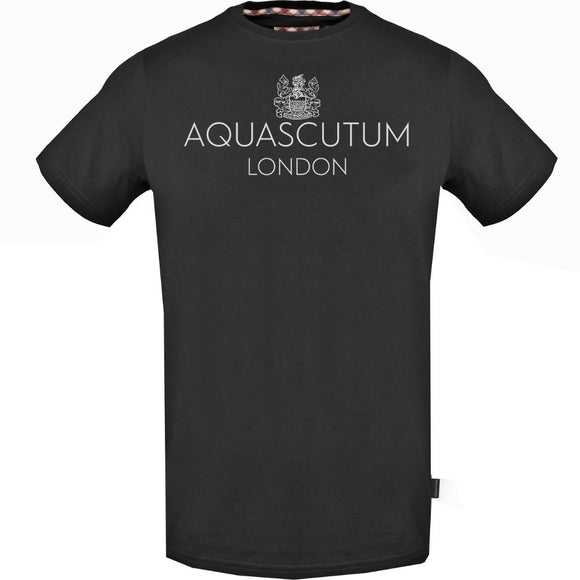 Aquascutum Mens Tsia126 99 T Shirt Black